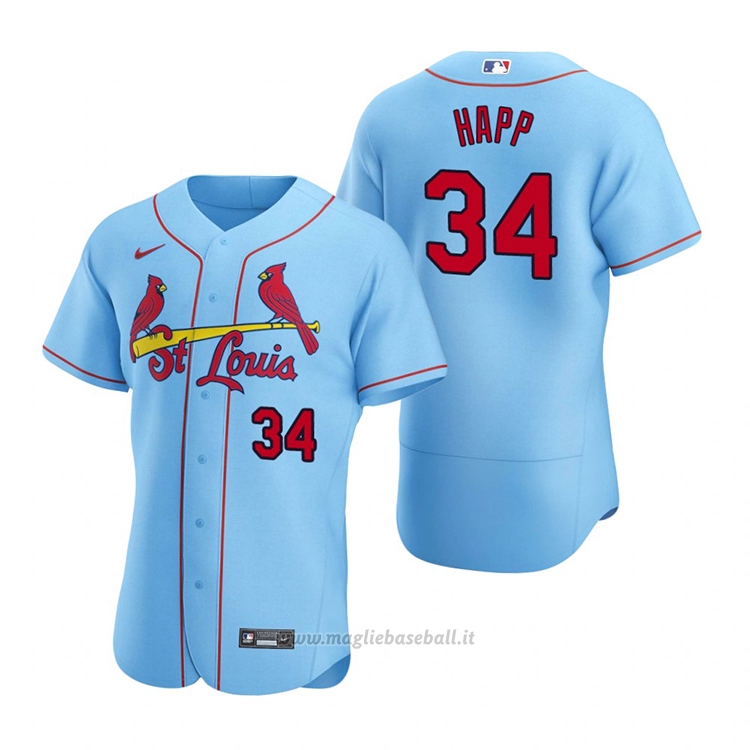 Maglia Baseball Uomo St. Louis Cardinals J.a. Happ Autentico Alternato Blu